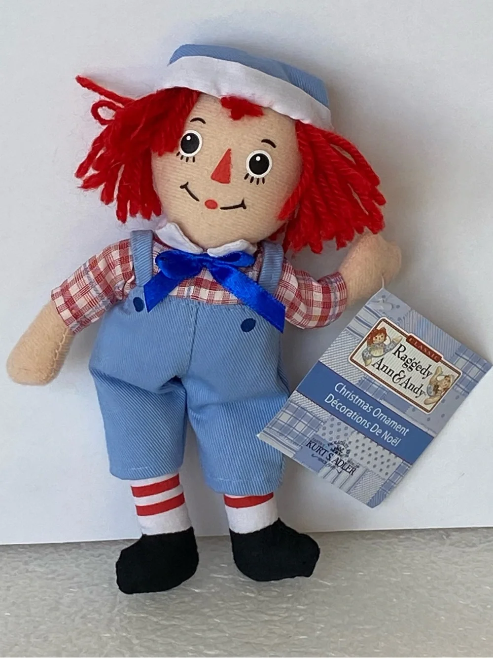 Kurt S. Adler Raggedy ANDY Fabric Plush Christmas Ornament 6.5